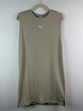 PUMA Sleeveless Golf Tennis T-Shirt Dress Small Beige Stretch Athleisure New